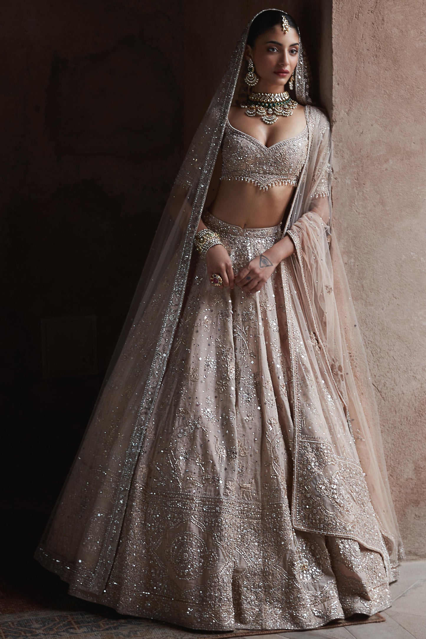 The Tarnished Peach Masai Landscape Lehenga