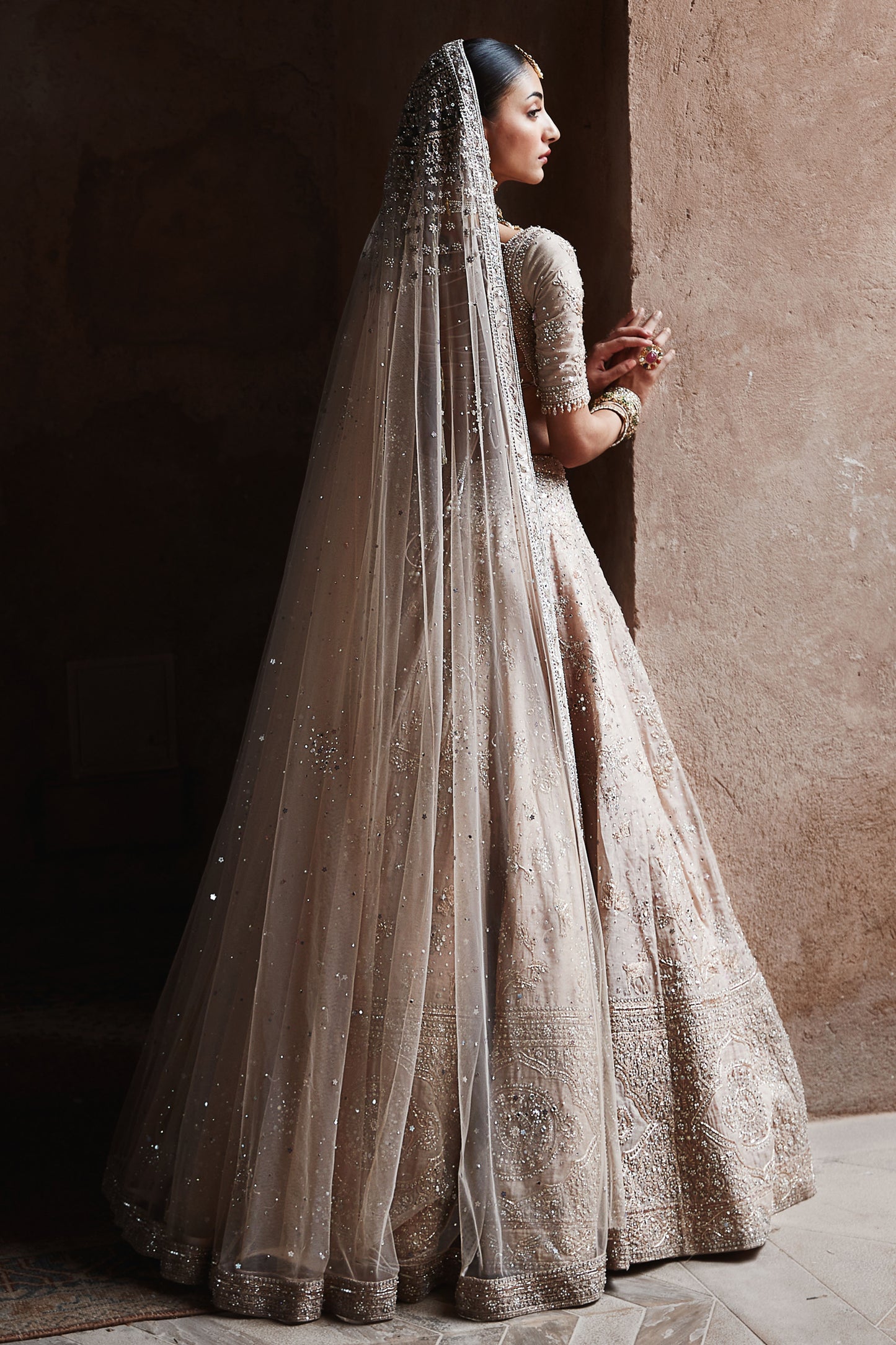 The Tarnished Peach Masai Landscape Lehenga