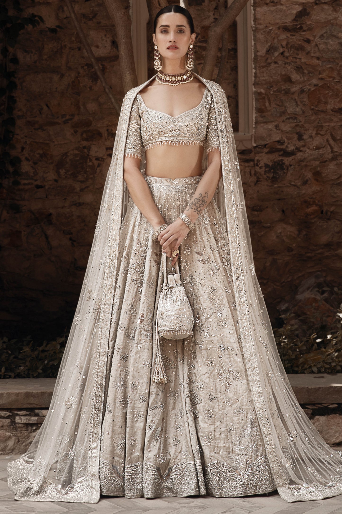 The Silver Needle Winged Glory Lehenga