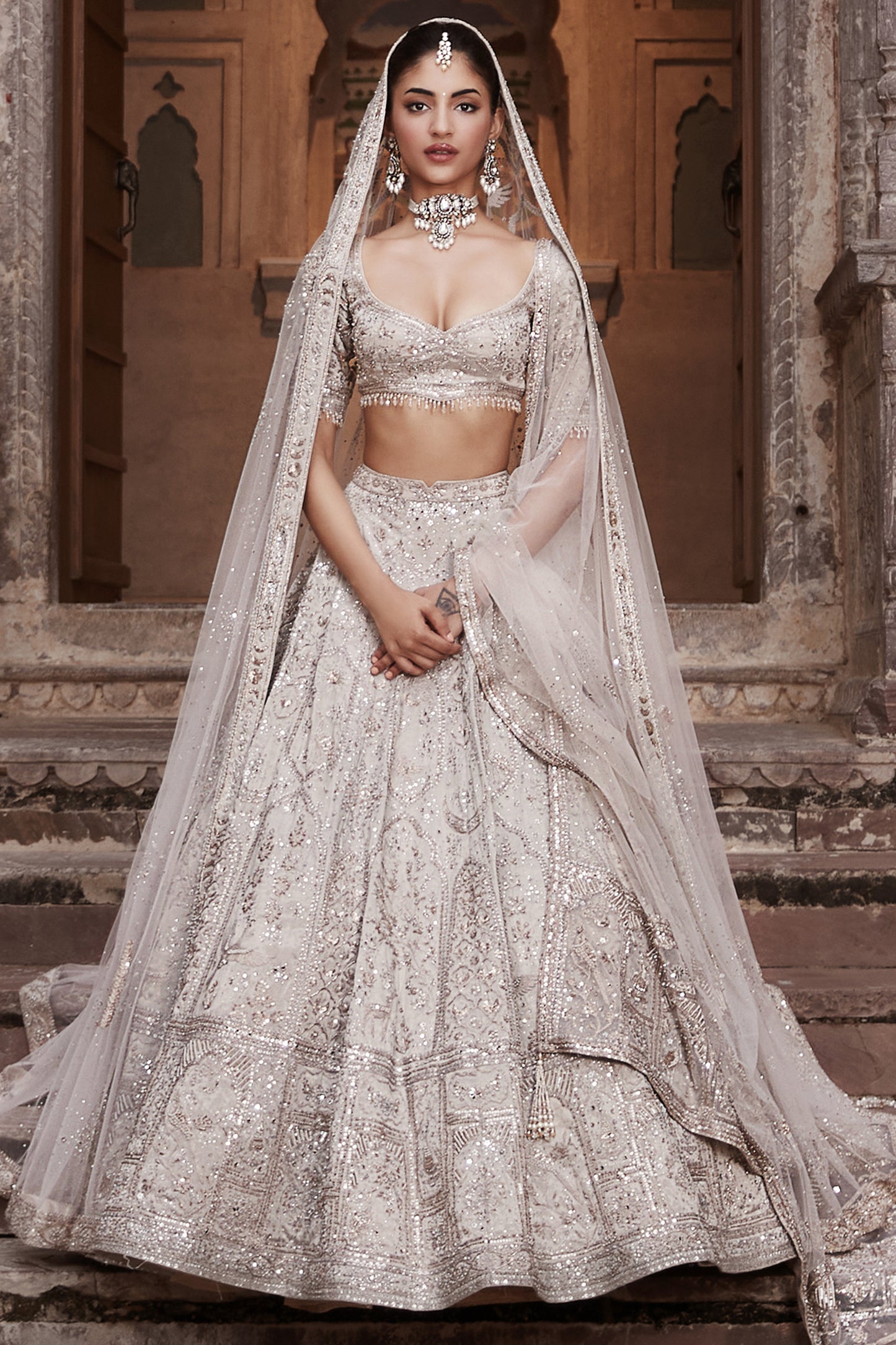 The Silver Needle Holy Trinity Lehenga