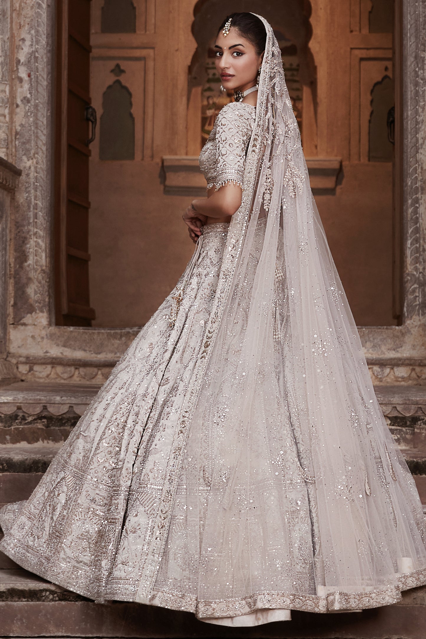 The Silver Needle Holy Trinity Lehenga