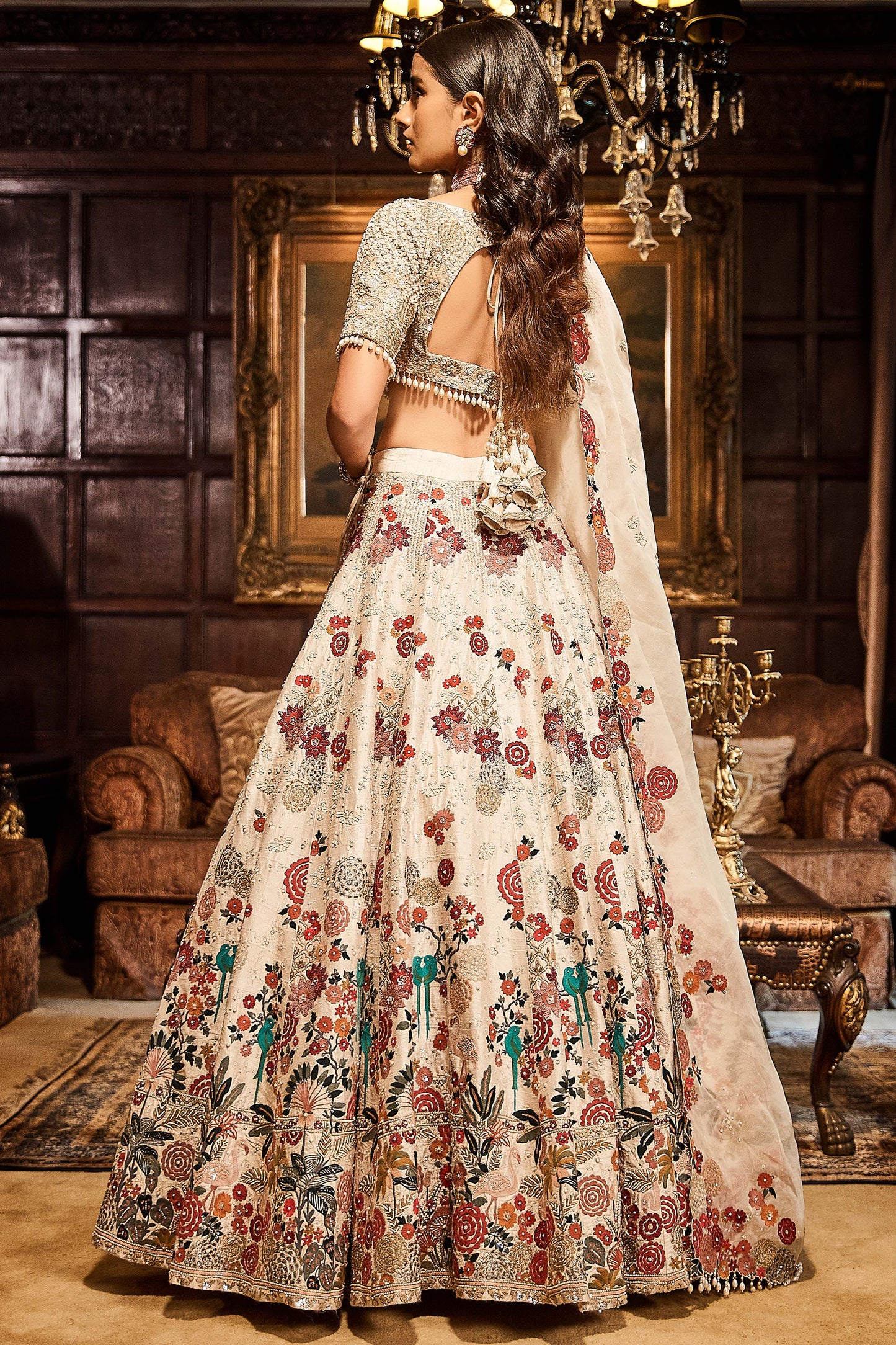 The Royal Satire Ekru Lehenga